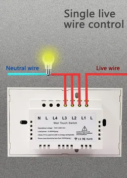 RF bezdrôtová dotyková prepínač prerušovačom RF433MHz diaľkové ovládanie AC110V 220V 1gang2gang3gang NÁM štandardné zapnutie svetla