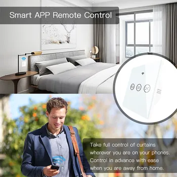 RF WiFi Smart Touch Záclonové Žalúzie, rolety Prepínač Pracovať s Alexa Echo Domovská stránka Google Tuya Inteligentný Život Aplikáciu Diaľkové Ovládanie