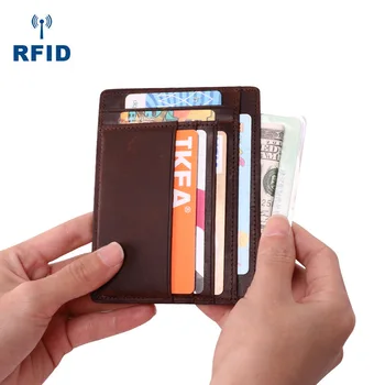 RFID na Ochranu Skutočné Reálne Kožené Kreditnou Kartou Prípade Držiak na Mince na Zips Kabelku Multi-function Mužov Peňaženky Vysokej Kvality