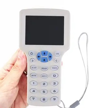 RFID Čítačky a Spisovateľ Kopírka Rozmnožovacie IC/ID anglický 10 Frekvencie s USB Kábel pre 125Khz 13.56 Mhz Karty, LCD Displej