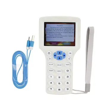 RFID Čítačky a Spisovateľ Kopírka Rozmnožovacie IC/ID anglický 10 Frekvencie s USB Kábel pre 125Khz 13.56 Mhz Karty, LCD Displej