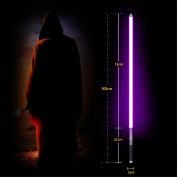 RGB Lightsaber Kov Rukoväť Meča LightSaber Force FX Ťažké Súboje Nabíjateľná 12 Farieb, Svetla saber