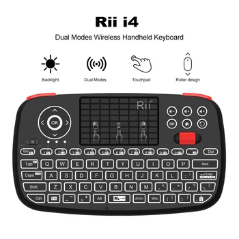 Rii i4 Mini Bluetooth Klávesnicu, 2.4 GHz Dual Režimy Ručné Hmatníkom, Podsvietený Myši Touchpad Diaľkové Ovládanie pre Windows Android