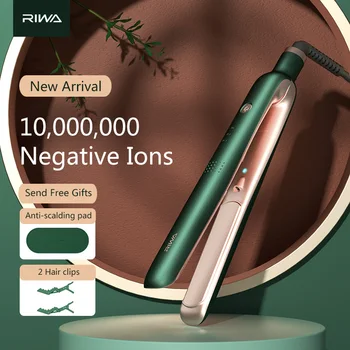 RIWA RB-8350, Negatívne Ióny Hair Straightener 2 v 1 Ploché Železo 3-Výstroj Teplota kulmy Salon Styling Nástroje 220V Curler