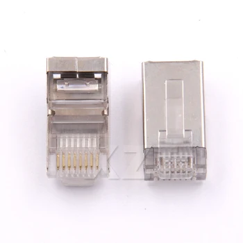 Rj45 tienený, cat6 tienené siete konektory 50pcs /VEĽA rj45 plug-8p8c svorky pre stp Kábel siete ethernet prepínače modem NOVÉ