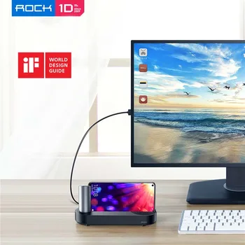 ROCK Adaptér HDMI Typu C k 3.0 HUB pre Huawei Mate 20/20 Pro P20 Pro USB-C Dokovacej Stanice Typ C Rozšírenie Základne pre bod 9 8