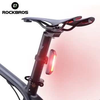 ROCKBROS Mini Požičovňa Ľahké Nepremokavé IPX5 USB Rechargable MTB Cyklistické Varovanie zadné svetlá 3Modes Bezpečnosti Noc na Koni Zadné Svetlo