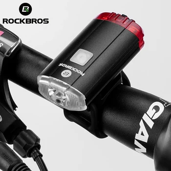 ROCKBROS Svetlo na Bicykel Bicykel Predné, Zadné Svetlo Lampy USB Nabíjanie Blesku 100 Lm Cyklistické Svietidlo Svetlometu Cyklistické Doplnky