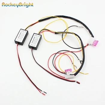 Rockeybright 2* DRL Radič Auto Auto LED Denných prevádzkových Svetlo Relé Postroj Stmievač On/Off vypínač 12-18V Hmlové Svetlo Radič