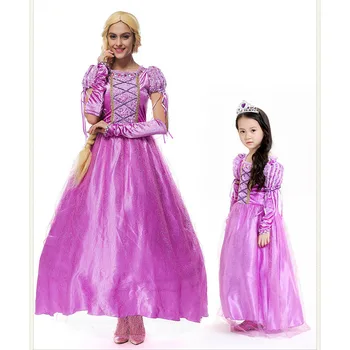 Rodina Dievčatá Princezná Rapunzel Šaty, Kostým Pre Dospelých Žien Spletitú Hranie Rolí Frocks Kostým Na Halloween/Karneval Party