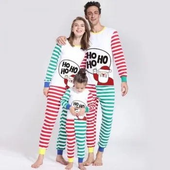 Rodina Oblečenie 2019 Vianočné Pyžamo Nastaviť Rodiny Zodpovedajúce Oblečenie chlapec dievča HO List Prekladané Matka, Otec, Dieťa, Rodina Nastaviť
