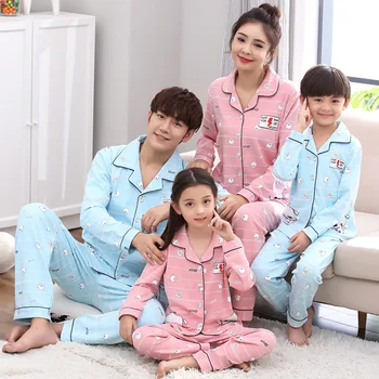 Rodina Zodpovedajúce Vianočné Pyžamo Súpravy Oblečenie Mama Medveď Baby Bear Pyžamá Zimné Bavlna Matka, Dcéra Pyžamo Sleepwear Oblek