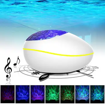 Romantický Oceánu Vlny Projektor Nočnej Lampy, Bluetooth, Hudobný prehrávač Vody Vlna USB LED Nočné Svetlo pre deti spálňa decor
