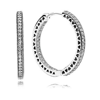 Rose Klasickú Eleganciu Podpis Kruhy Visiaci zámok inšpirovaný Láskou Zámky 925 Sterling Silver Náušnice Pre Ženy Darček Módne Šperky
