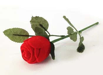 Rose na Krúžok Box magický trik, Romantické Svadobné Red Rose Velúrové Displej, Valentína darček, kvet magické triky, Close-up, Magický