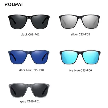 ROUPAI slnečné okuliare mužov 2020 Polarizované značky dizajnér lete jazdy uv400 odtiene pre človeka vysoko kvalitné námestie slnečné okuliare black