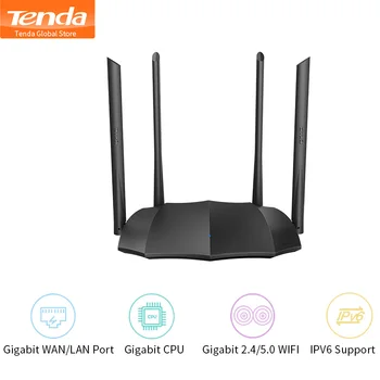 Router Tenda AC8 Gigabit Verzia 2.4 GHz 5 ghz WiFi 1167Mbps WiFi Opakovač 128MB DDR3 High Gain 4 Antény Siete Extender