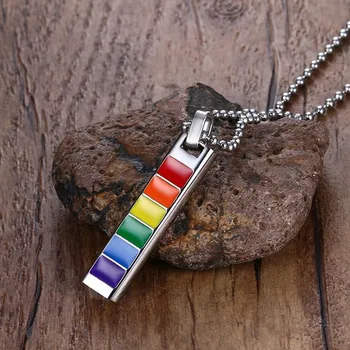 Rovnosť Rainbow Dog Tag, Šperky z Nerezovej Ocele Gay a Lesbickej Hrdosti Prívesok Náhrdelník Homosexuálnych