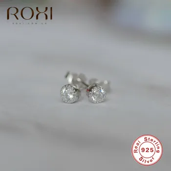 ROXI 2019 Ženy, Klasické Žiarivý Zirkón Malé Stud Náušnice, Piercing Ucha Šperky 925 Sterling Silver Rakúskeho Kryštálu Náušnice