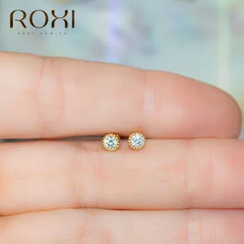 ROXI 2019 Ženy, Klasické Žiarivý Zirkón Malé Stud Náušnice, Piercing Ucha Šperky 925 Sterling Silver Rakúskeho Kryštálu Náušnice