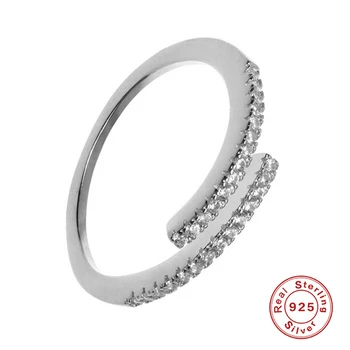 ROXI INY jednoradové Zirkón Crystal Nastaviteľné Otvoriť Krúžok 18K Zlatom Prst Prstene pre Ženy Elegantný Svadobný Prsteň Jemné Šperky