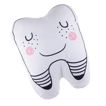 Rozkošný Plnené Mäkké Plyšové Zub Tvarované Späť Obliečky Na Vankúš Dieťa Hračku Malé