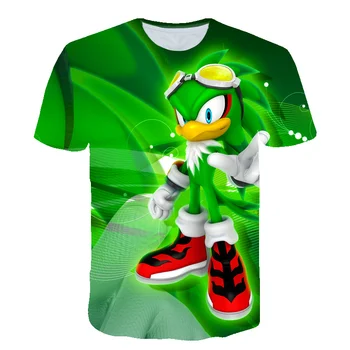 Roztomilé Ružové Sonic The Hedgehog Dievčatá Oblečenie 3D Deti t-Shirt Komiksu, Anime Letné Topy Baby Chlapci Oblečenie Tričko Darček k Narodeninám
