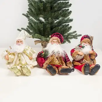 Roztomilé Vianoce, Nový Rok 34 cm Vysoká Santa Claus Sedí Bábika Textílie Vianočné Bábika Vianočné Dekorácie Deti, Hračka pre domáce deti darček