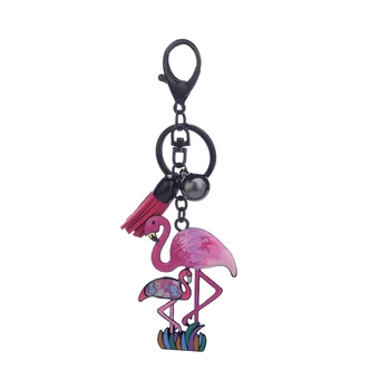 Roztomilý Flamingo prívesok pre Ženy Móda Zliatiny Smalt Vták, Pes Prívesok Keychains Deti Kúzlo Keyring Šperky, Dekorácie, Darčeky