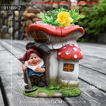 Roztomilý Gnome s Húb Dom kvetináče Kvetináč -otvory v spodnej časti kvetináč