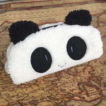 Roztomilý Kreslený Mačka Panda Tvar, Mäkké Plyšové Kozmetické Make-Up Vrecka Puzdro Na Perá, Puzdro Na Ceruzku Organizador