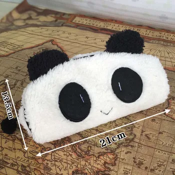 Roztomilý Kreslený Mačka Panda Tvar, Mäkké Plyšové Kozmetické Make-Up Vrecka Puzdro Na Perá, Puzdro Na Ceruzku Organizador