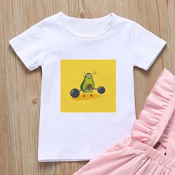 Roztomilý Kórejský Dizajn Deti Tshirt Móde Chlapci Topy Krátky Rukáv Dievčatá T Košele Celkom Avokádo Bežné Ananás Estetické Zábavné Vytlačiť