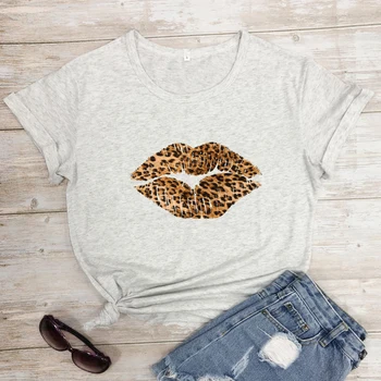 Roztomilý Leopard Pery Tlačiť T-shirt Vtipné Ženy Graphic Tee Tričko Top Estetické Lete 90. rokov Tumblr Lumbálna Bavlnené Tričko Streetwear