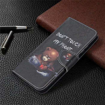 Roztomilý Maľované Kožené puzdro pre Xiao Redmi Poznámka 9 S 8T 7 Pro 9A 9C 8A Mi 10 TON Lite Poznámka 10 9T Pro Poco X3 NFC Telefón puzdro Flip Taška