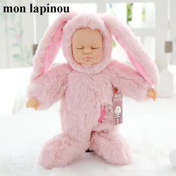 Roztomilý plyšový zajac hračka plnená zajac medveďa novorodenca hračka bjd dieťa bábiku baby deti upokojiť hračky pre deti darček hot predaj