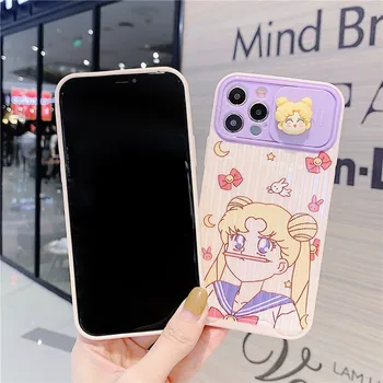 Roztomilý Sailor Moon Posuňte Fotoaparát Ochrana Telefónu puzdro pre iPhone 12 12Mini 11 Pro XS Max SE XR X 8 7 Plus Cartoon Silikónové Krytie