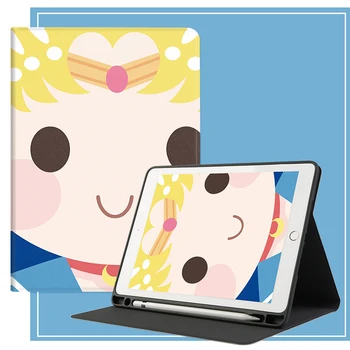 Roztomilý Sailor Moon Prípadoch Pre iPad 2 3 4 Mini 1 2 3 4 5 Vzduchu 1 2 10.5 Pro 9.7 10.5 2017 2018 Nové, Mäkké Kožené Filp Tablet PU Kryt