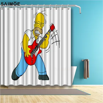 Roztomilý Simpson Série Kúpeľňa Opony 3D animovaný Deti Nepremokavé Sprchový Záves Polyester Textílie Vaňa Dekor Opony Sprchové Súpravy