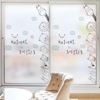 Roztomilý vitráže Okien Film Nepriehľadné Matné tmavé sklá fólie Domova okenné dekorácie