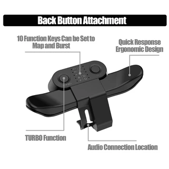 Rozšírené Gamepad Tlačidlo Späť Upevnenie Ovládača Zadné Tlačidlo S Turbo Kľúč Adaptér Pre PS4 Hry Ručný Regulátor Rozšírenie