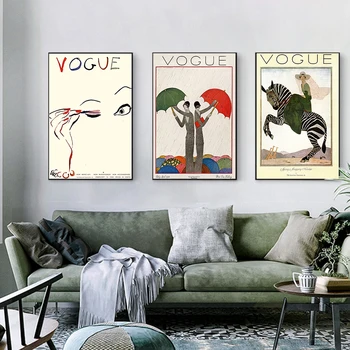 Ročníka Časopisu Vogue Kryt Plagáty Nordic Plátno Na Maľovanie Móda Na Stenu Žena Umenie Fotografie Pre Obývacia Izba Domova