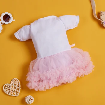 RSG Reborn Baby Doll Oblečenie 20-22 Cm Ružová Torta Vytlačené Bábiku Šaty Romper