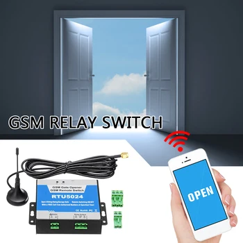 RTU5024 GSM Brány Otvárač Relé Prepínač Bezdrôtového Diaľkového Ovládania Č Vzdialenosť Dvere Otvárač Free Call 850-1900MHz Nakonfigurovaný 200 Počet