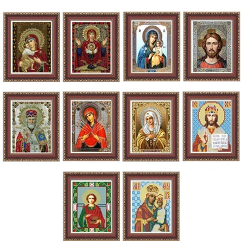 RUBOS Ikony Svätého Mikuláša Myra Diamond Výšivky Vzor Ortodoxné Náboženstvo 3D Diamond Maľovanie Mozaiky 5D Krištáľové Sklo Remeslá