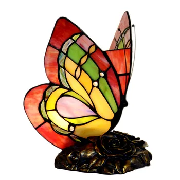Rusko Motýľ, Nočné Lampy, Umenie Vitráže Svetlá Motýľ Tiffany Lampa Kúpeľňa Obývacia Izba Výstavná Sieň Dekorácie