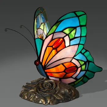 Rusko Motýľ, Nočné Lampy, Umenie Vitráže Svetlá Motýľ Tiffany Lampa Kúpeľňa Obývacia Izba Výstavná Sieň Dekorácie