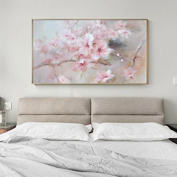 Ručne Maľované Abstraktné Ružový Kvet Olejomaľba Na Plátne Wall Art Nástenné Ozdoby, Obrázky, Maľovanie Na Live Miestnosti Domova