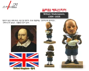 Ručne vyrobené Živicové Remesiel Sveta Celebrít Britský Spisovateľ Shakespeare Figúrka Home Office Dekorácie Veľkú Zbierku