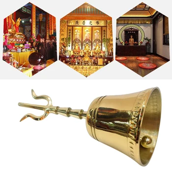 Ručné Bell Domova Pevné Brass Ploche Tibetskej Budhistickej Modlitba Alarm Cirkvi FengShui Prenosné Šťastie Meditácie Extra Hlasný Hovor